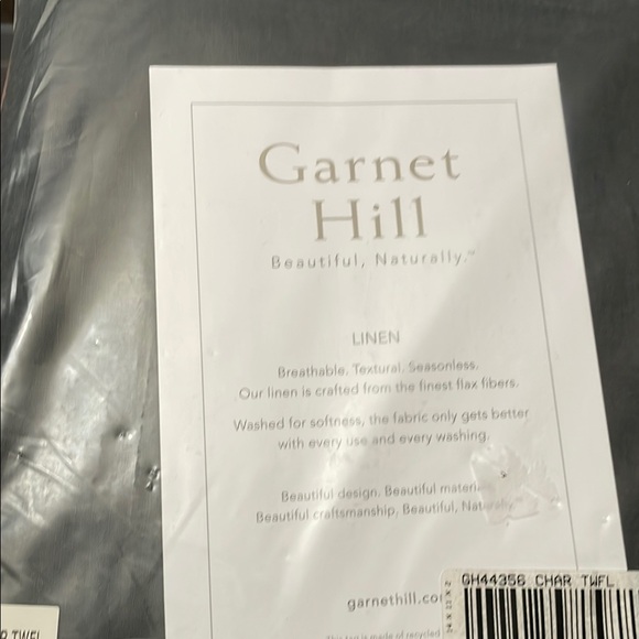 Garnet Hill 44356 Charcoal Twin Flat Sheet - Picture 2 of 6
